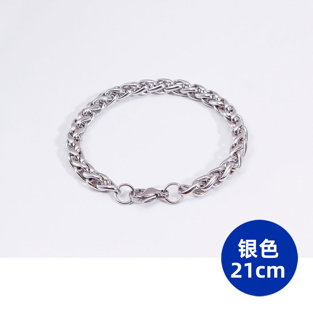 Wholesale Keel Flower Basket Chain Titanium Steel Bracelet